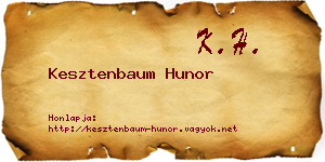 Kesztenbaum Hunor névjegykártya